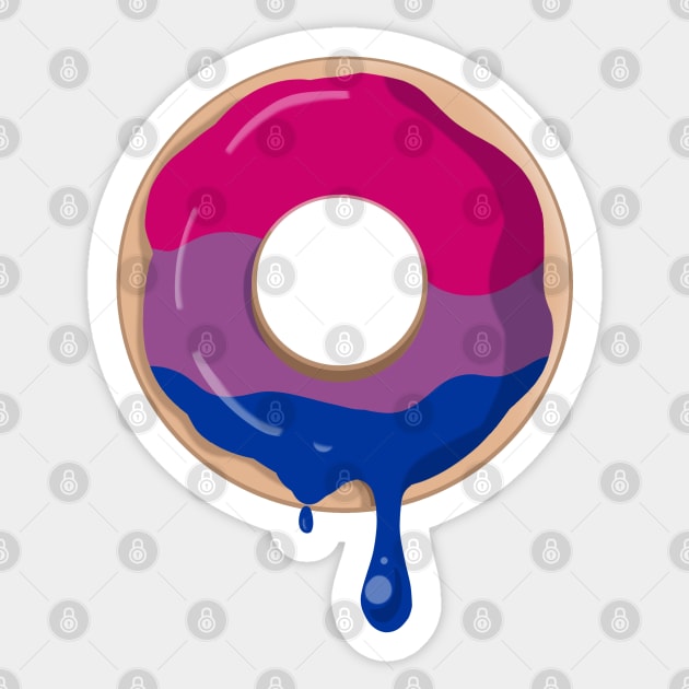 Bi Pride Donut Sticker by LittleGreenHat